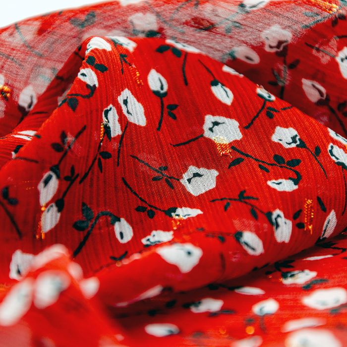 Italian Chiffon Fabric (98% Poliester - 2% Metallic fibers